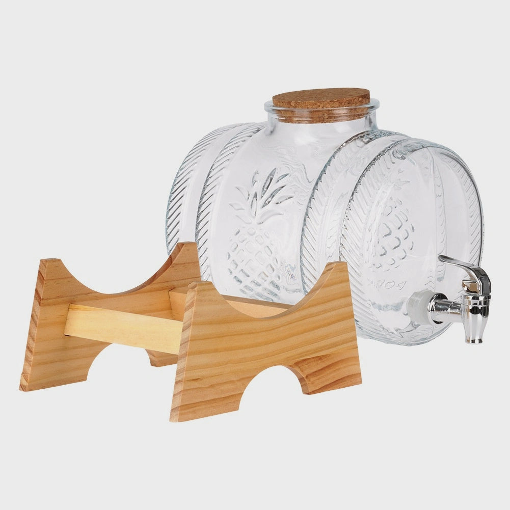 5L Glass Beverage Dispenser with Stand and Spigot
