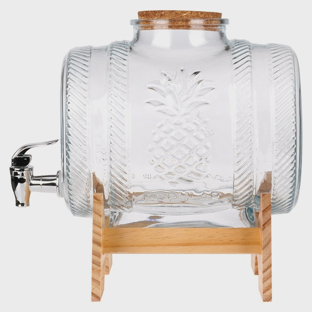 5L Glass Beverage Dispenser with Stand and Spigot