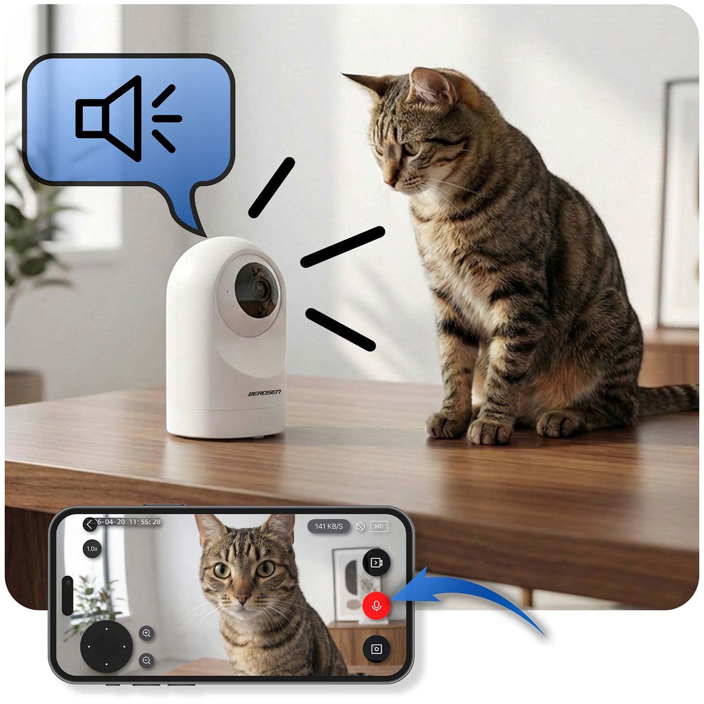 5MP WiFi PTZ IP Camera with Night Vision & Audio