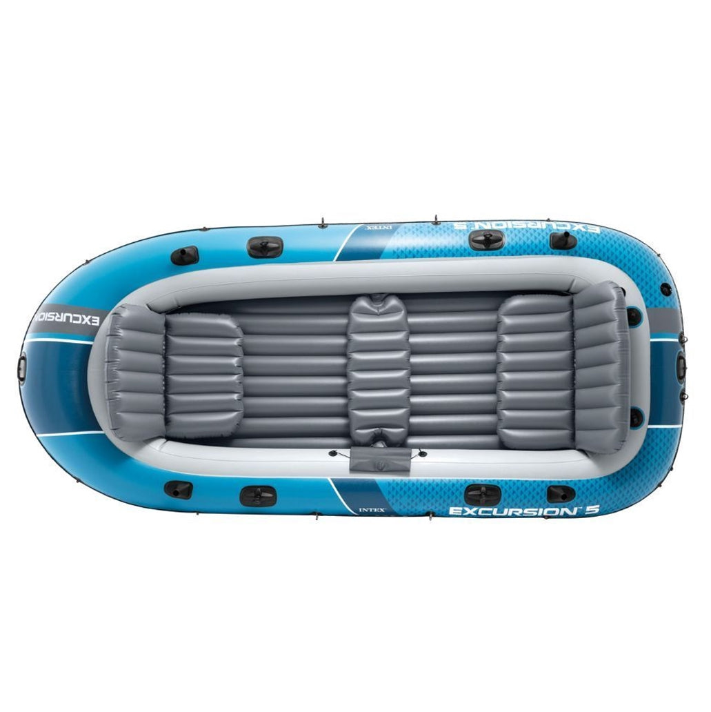5-Person Inflatable Boat with Pump, Oars, and Bag