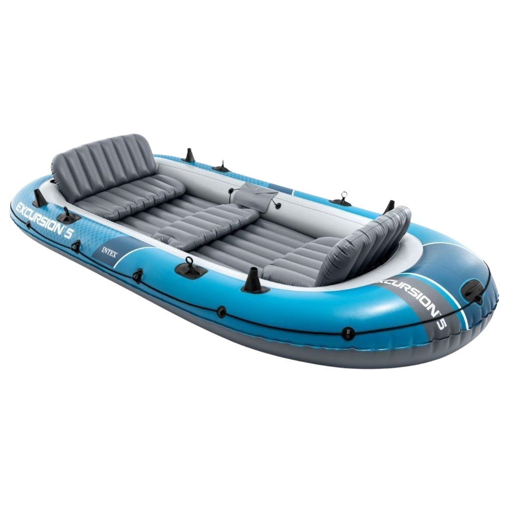 5-Person Inflatable Boat with Pump, Oars, and Bag