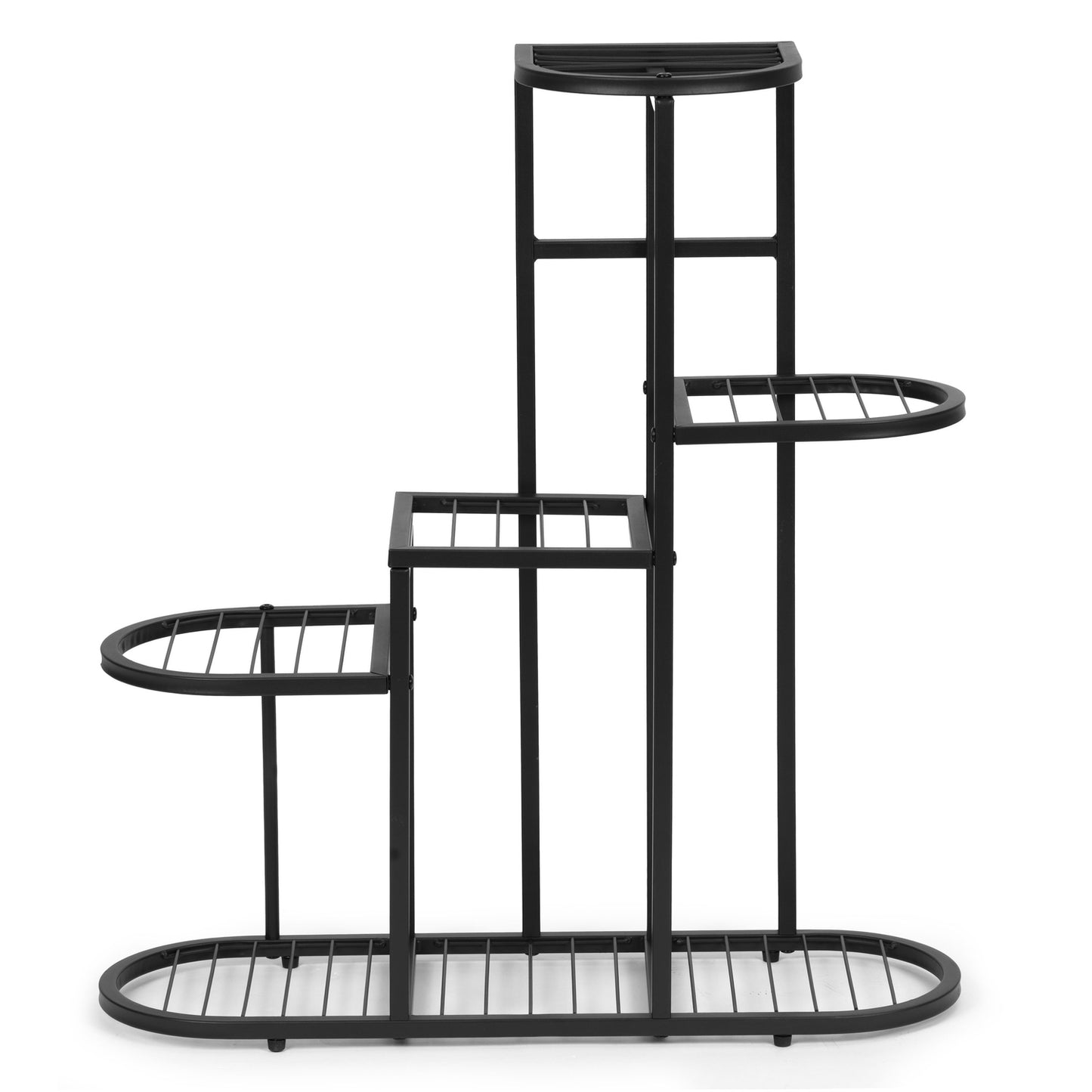 5-Tier Steel Plant Stand – Black, Anti-Slip, 30kg Load