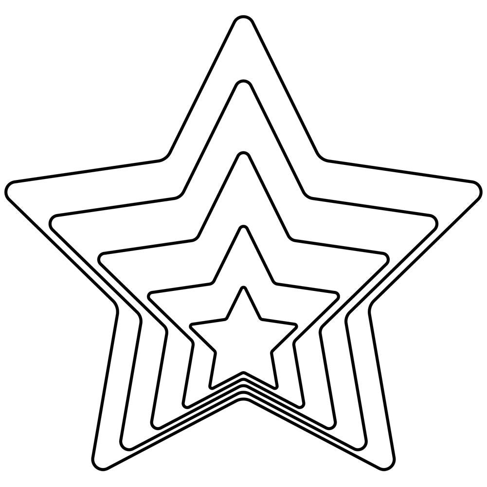 5 classic star-shaped gingerbread molds, stainless steel