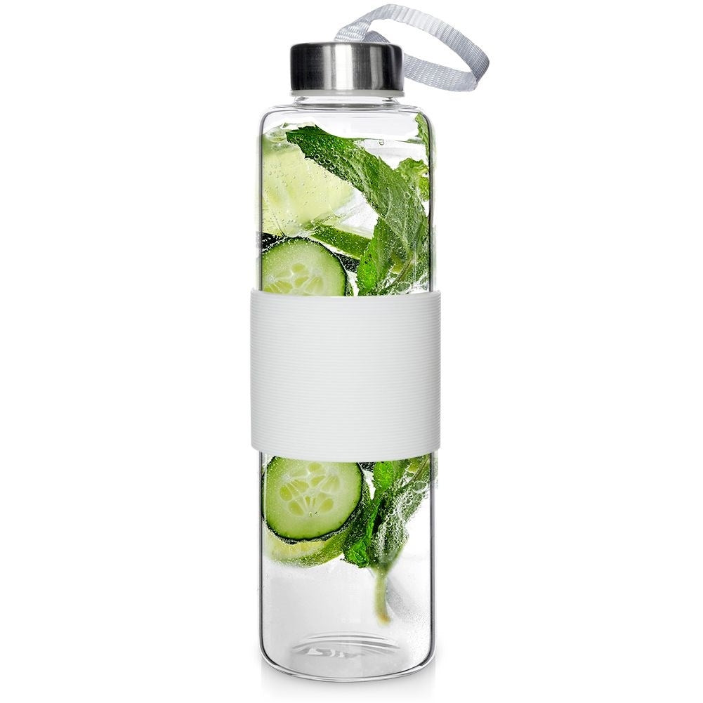 600 ml Borosilicate bottle with Silicone cover and Steel screw cap