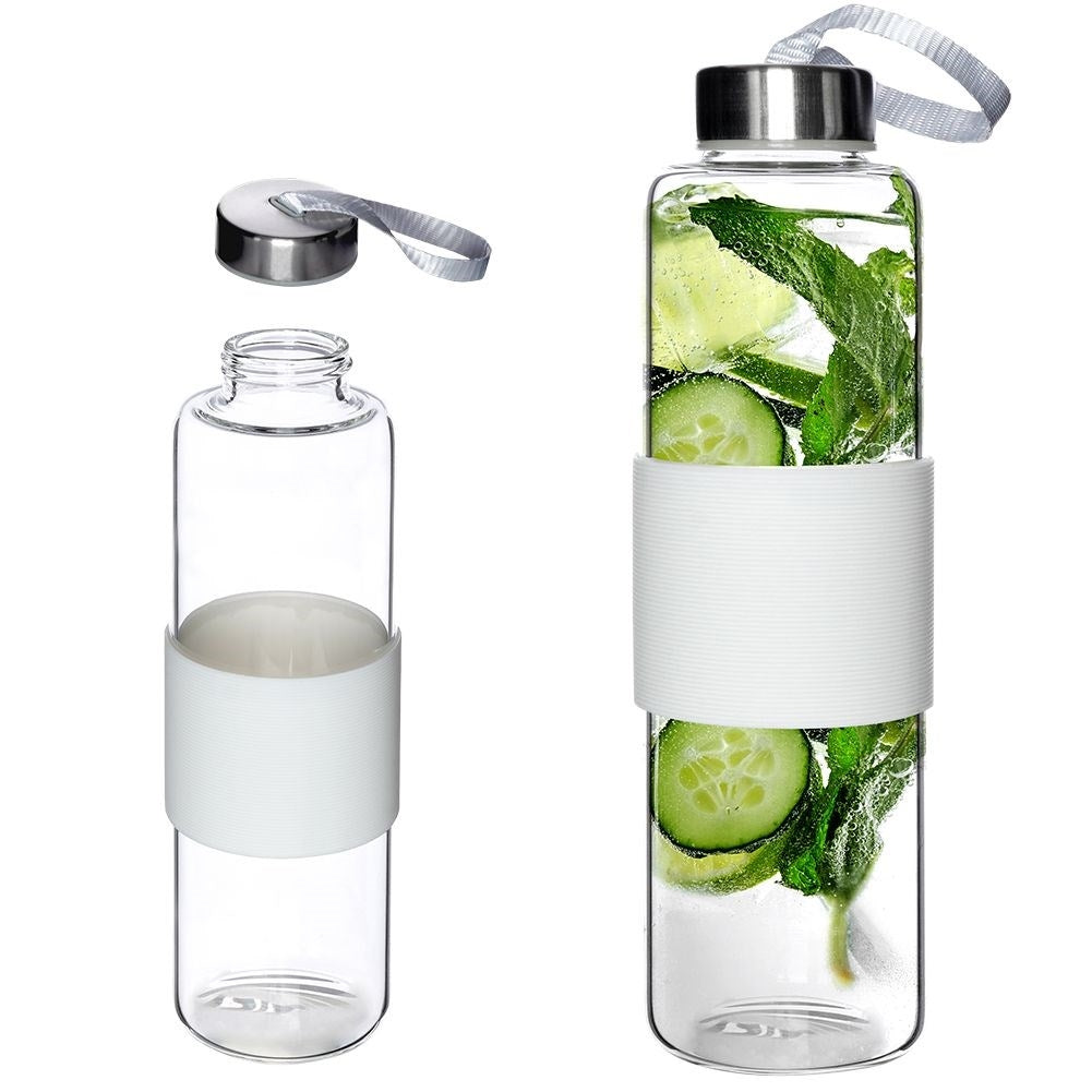 600 ml Borosilicate bottle with Silicone cover and Steel screw cap