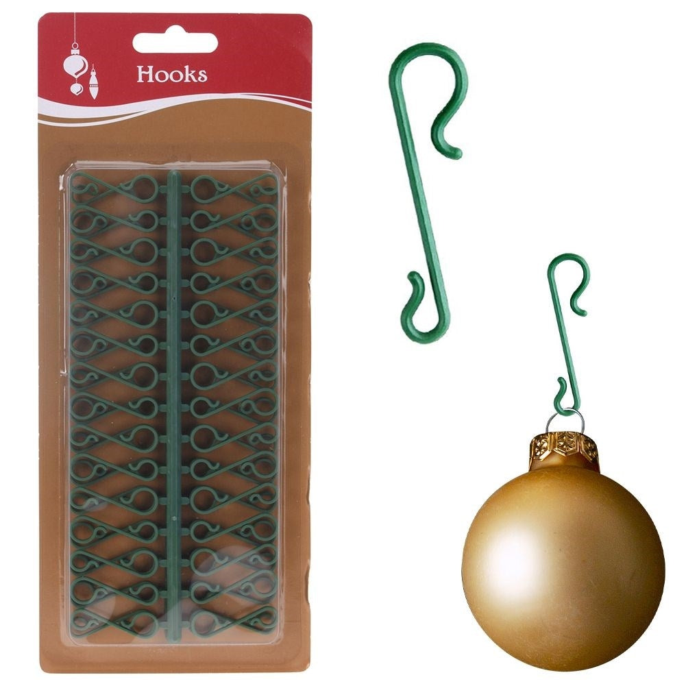 60 green plastic hooks for Christmas tree balls and decorations