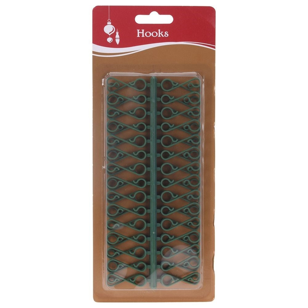 60 green plastic hooks for Christmas tree balls and decorations