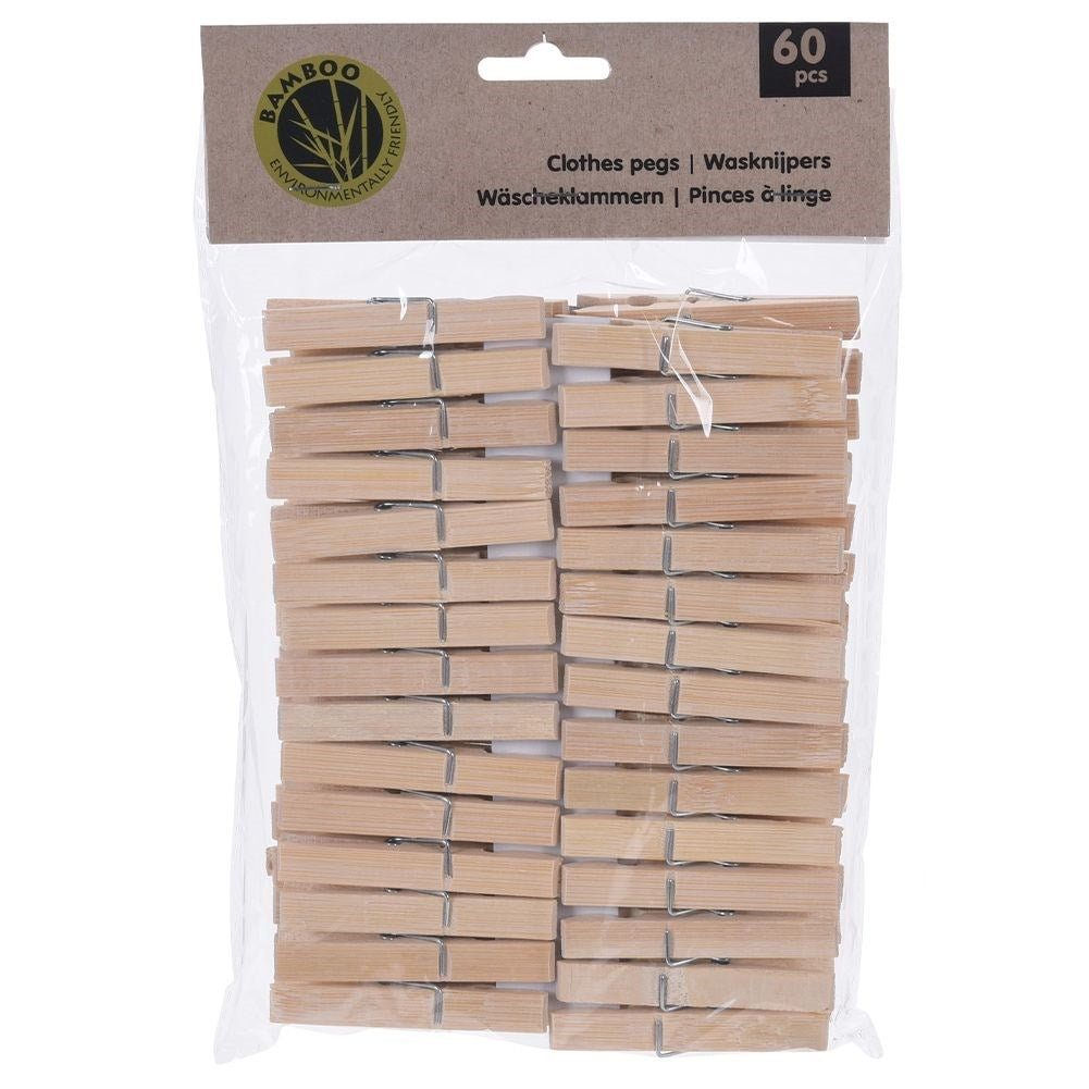 60 strong and durable wooden clothespins for indoor/outdoor laundry