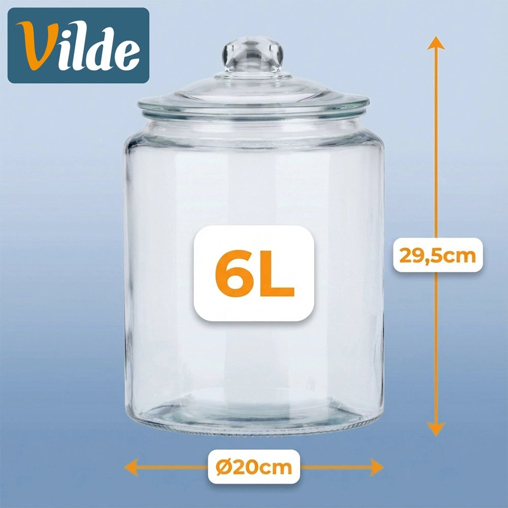 6L Glass Storage Jar with Airtight Lid