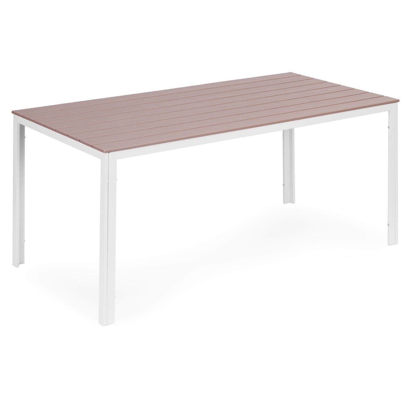 6-Person Garden Table, 156x78 cm, Polywood, Beige
