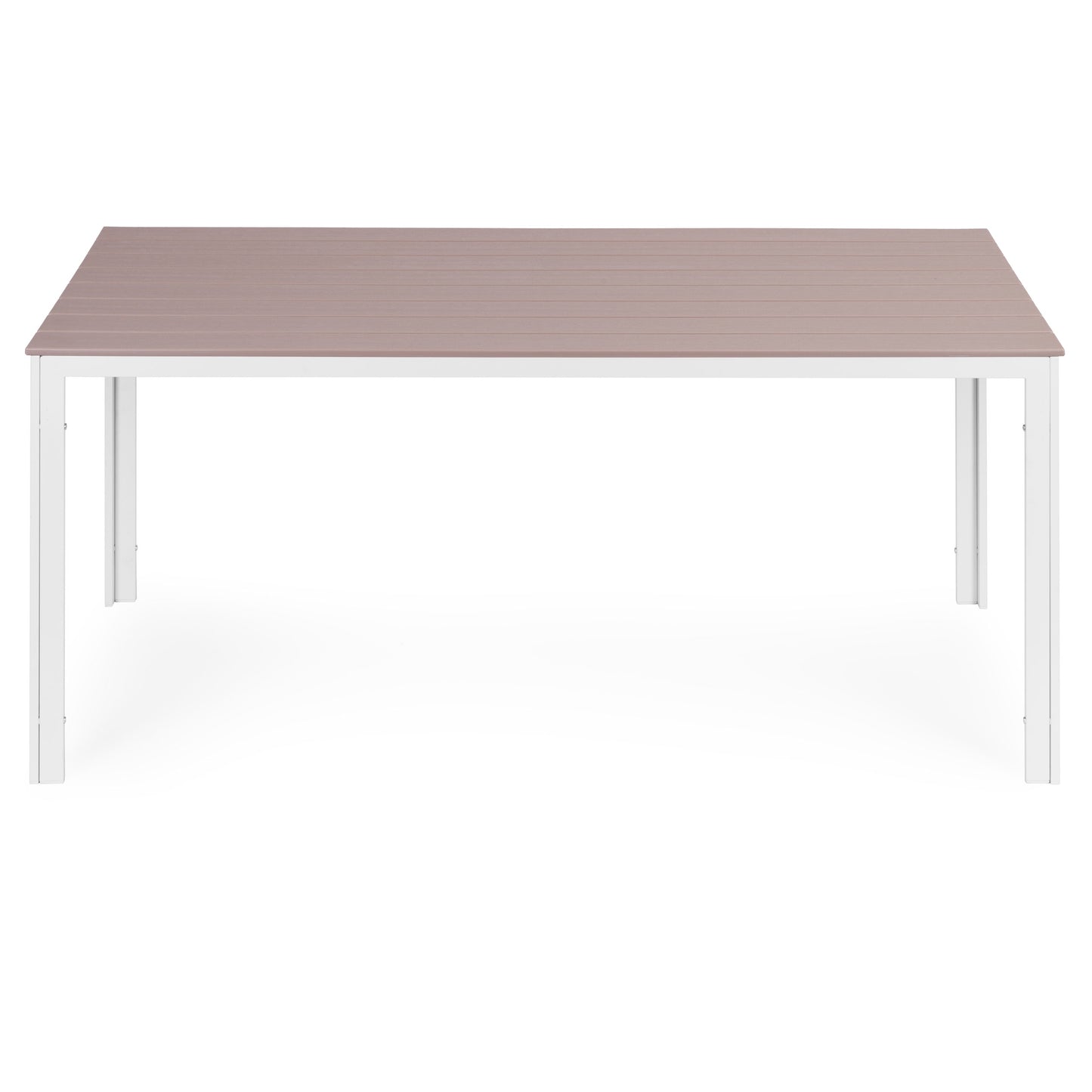 6-Person Garden Table, 156x78 cm, Polywood, Beige