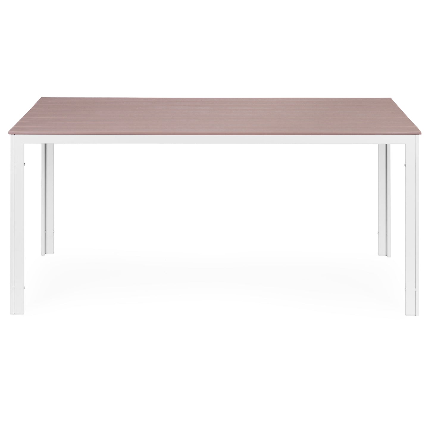 6-Person Garden Table, 156x78 cm, Polywood, Beige