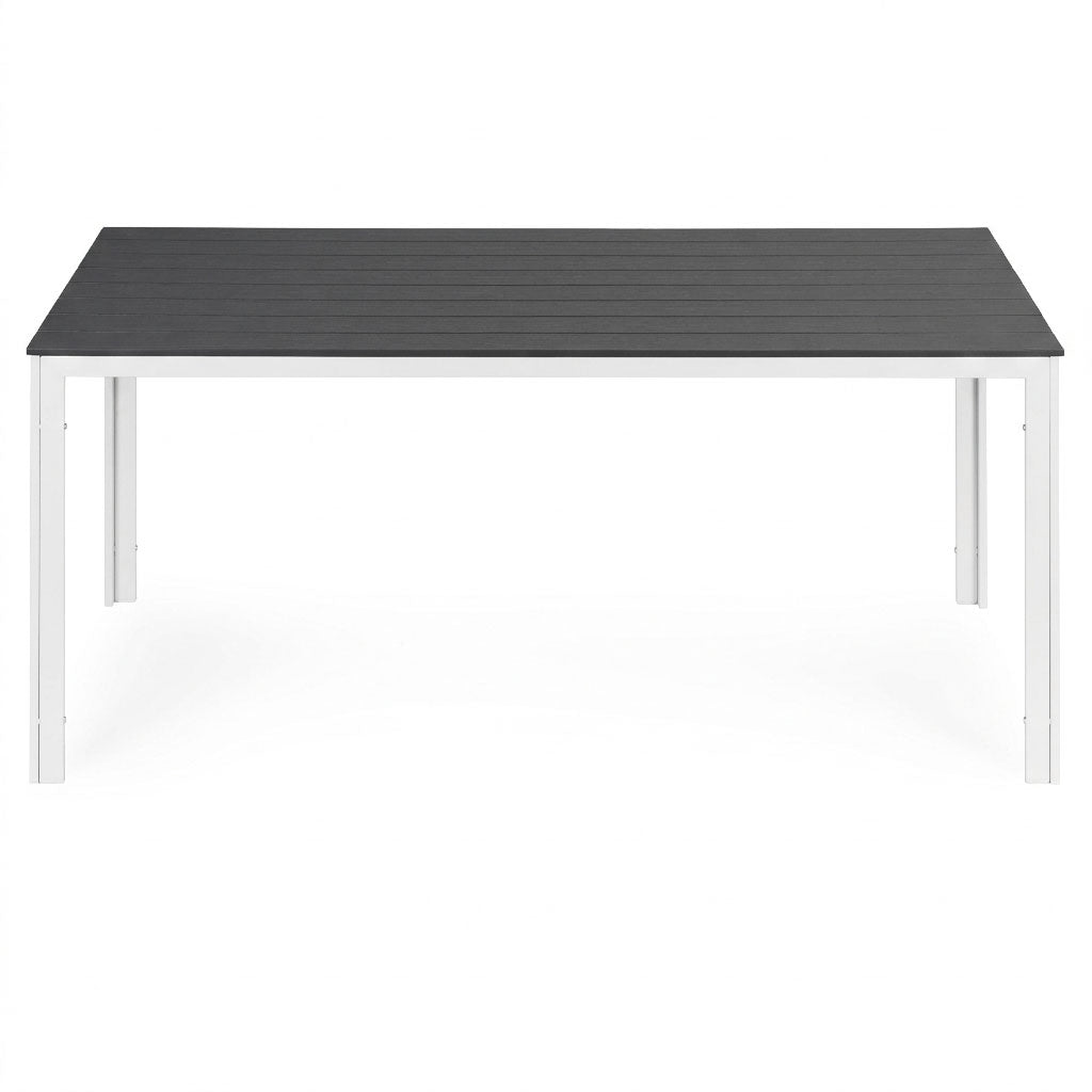 6-Person Polywood Garden Table 156x78 cm – Gray/White
