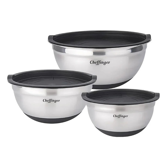 6-Piece Stainless Steel Mixing Bowl Set with Lids