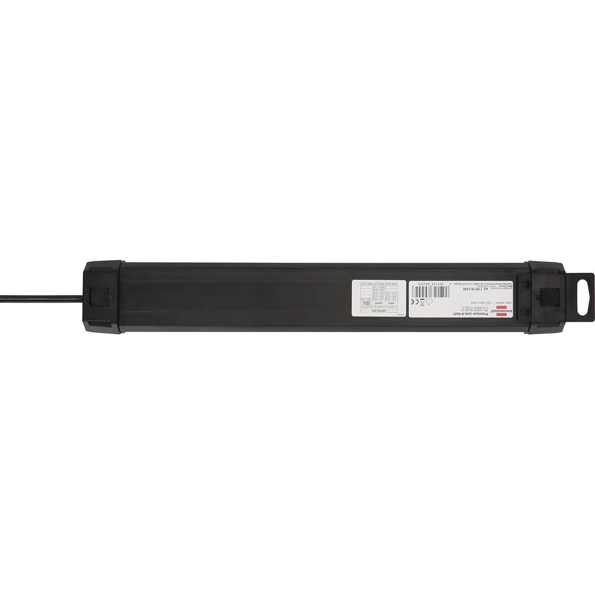 6-Way Power Strip with USB-C PD, 1.8m Cable, Wall Mount
