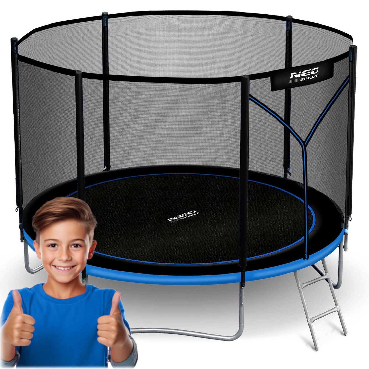 6ft/183cm Garden Trampoline with Outdoor Net and Ladder Neo-Sport