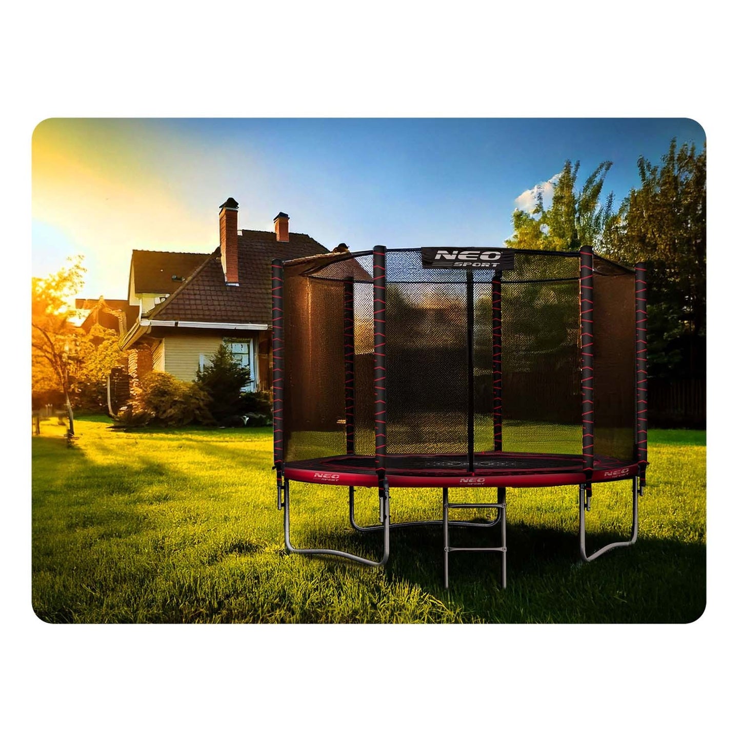 6ft/183cm Garden Trampoline with Outdoor Net and Ladder Neo-Sport