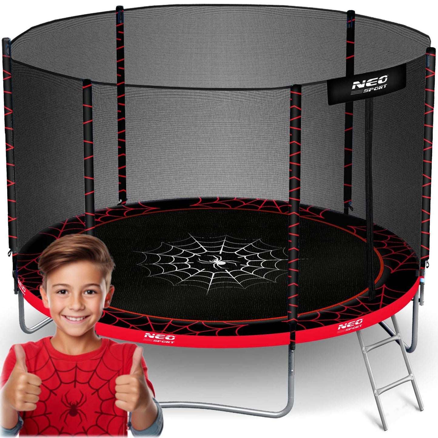 6ft/183cm Garden Trampoline with Outdoor Net and Ladder Neo-Sport