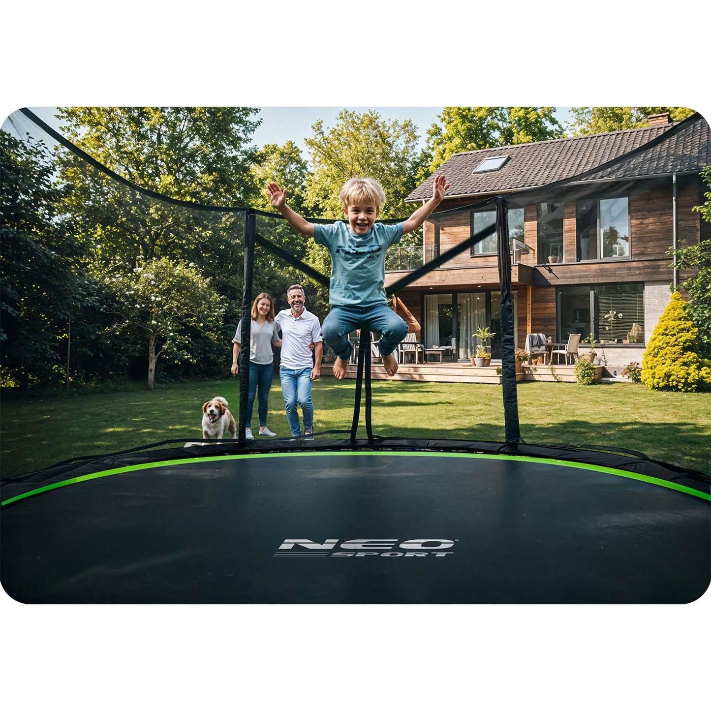 6ft/183cm Garden Trampoline with Outdoor Net and Ladder Neo-Sport