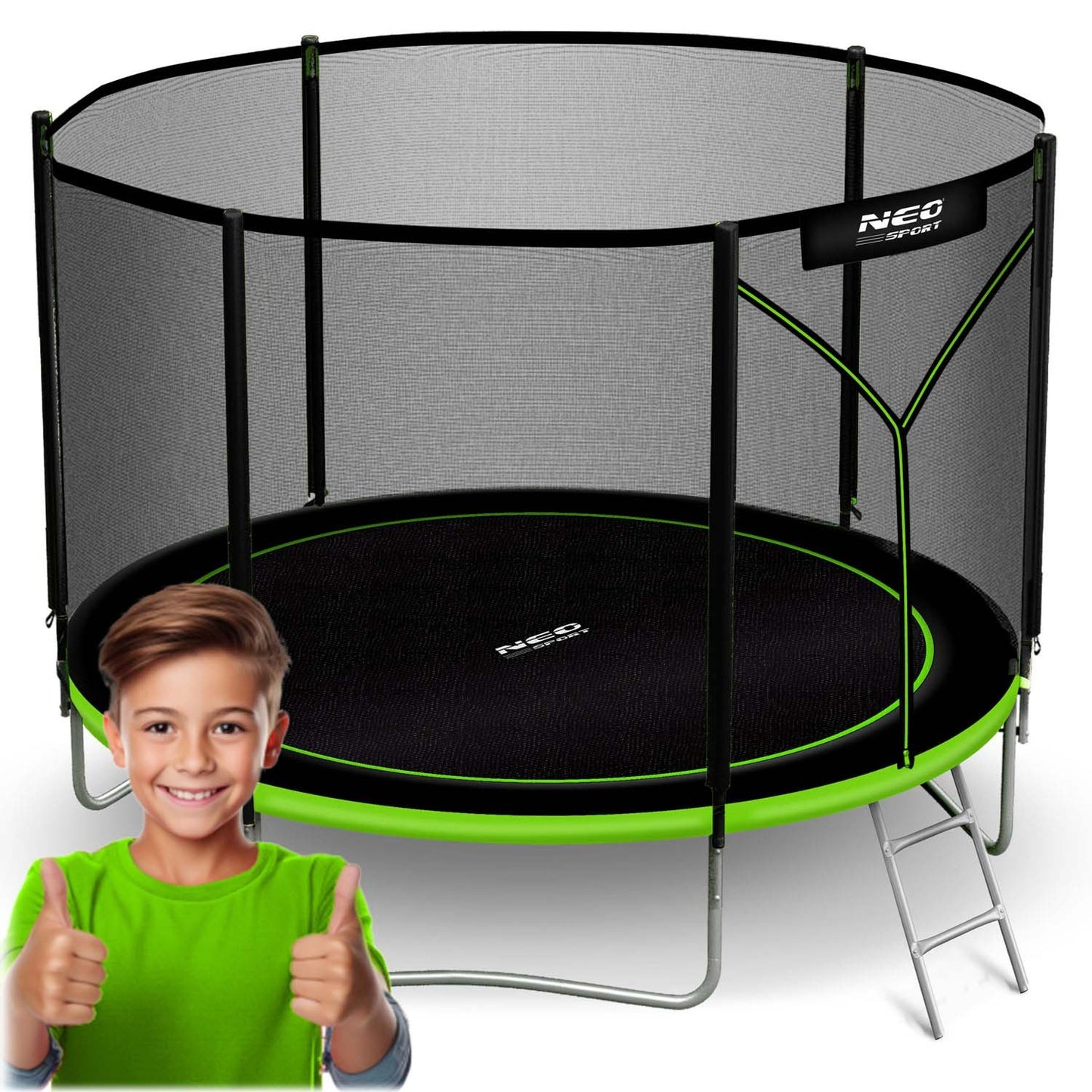 6ft/183cm Garden Trampoline with Outdoor Net and Ladder Neo-Sport