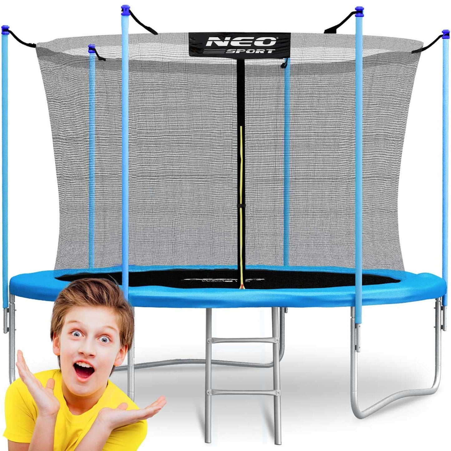 6ft/183cm garden trampoline with inner net and Neo-Sport ladder