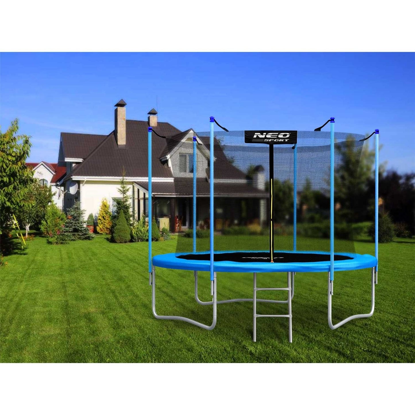 6ft/183cm garden trampoline with inner net and Neo-Sport ladder