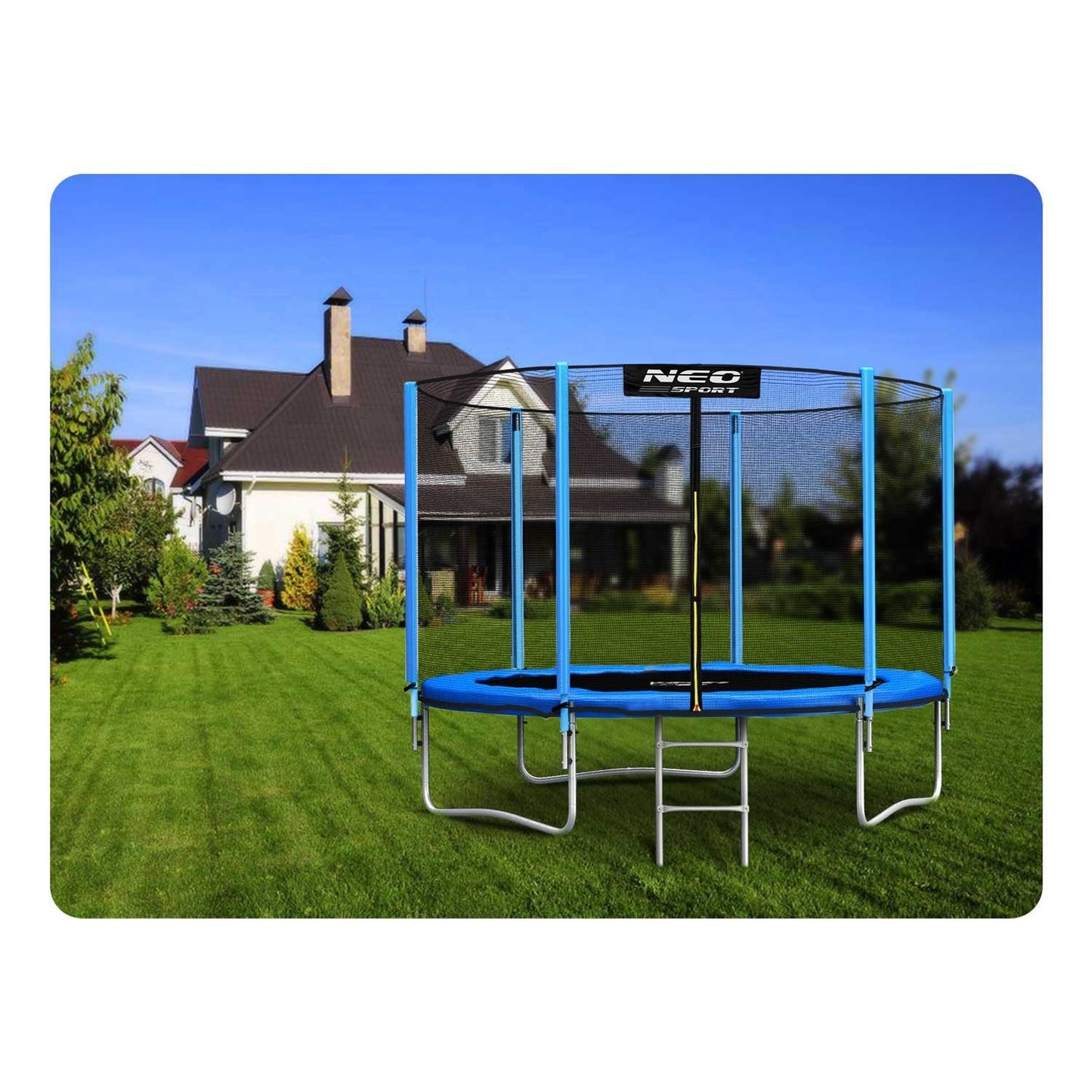 6ft/183cm garden trampoline with outdoor net and Neo-Sport ladder