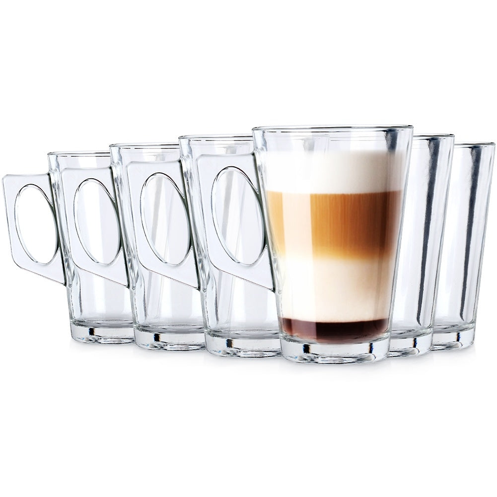 6 glasses with handles: Perfect for coffee, tea and dishwasher safe