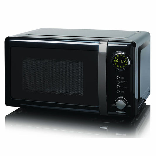 700W Black Microwave Oven, 20L Capacity, LED Display