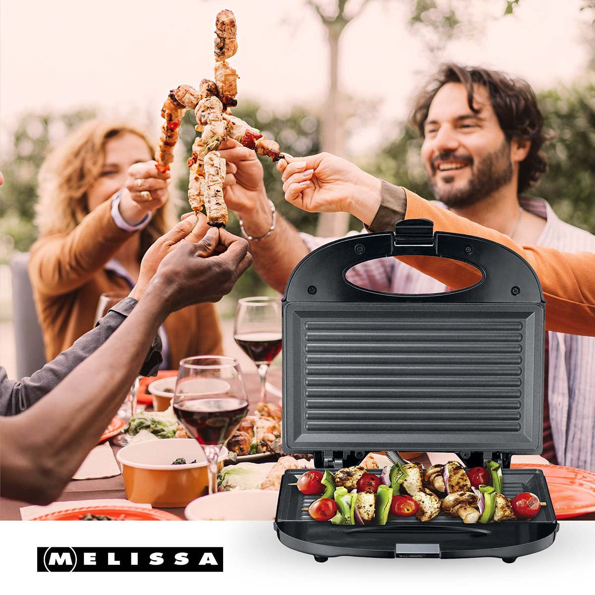 750W Sandwich Maker with Non-Stick Grill Plates
