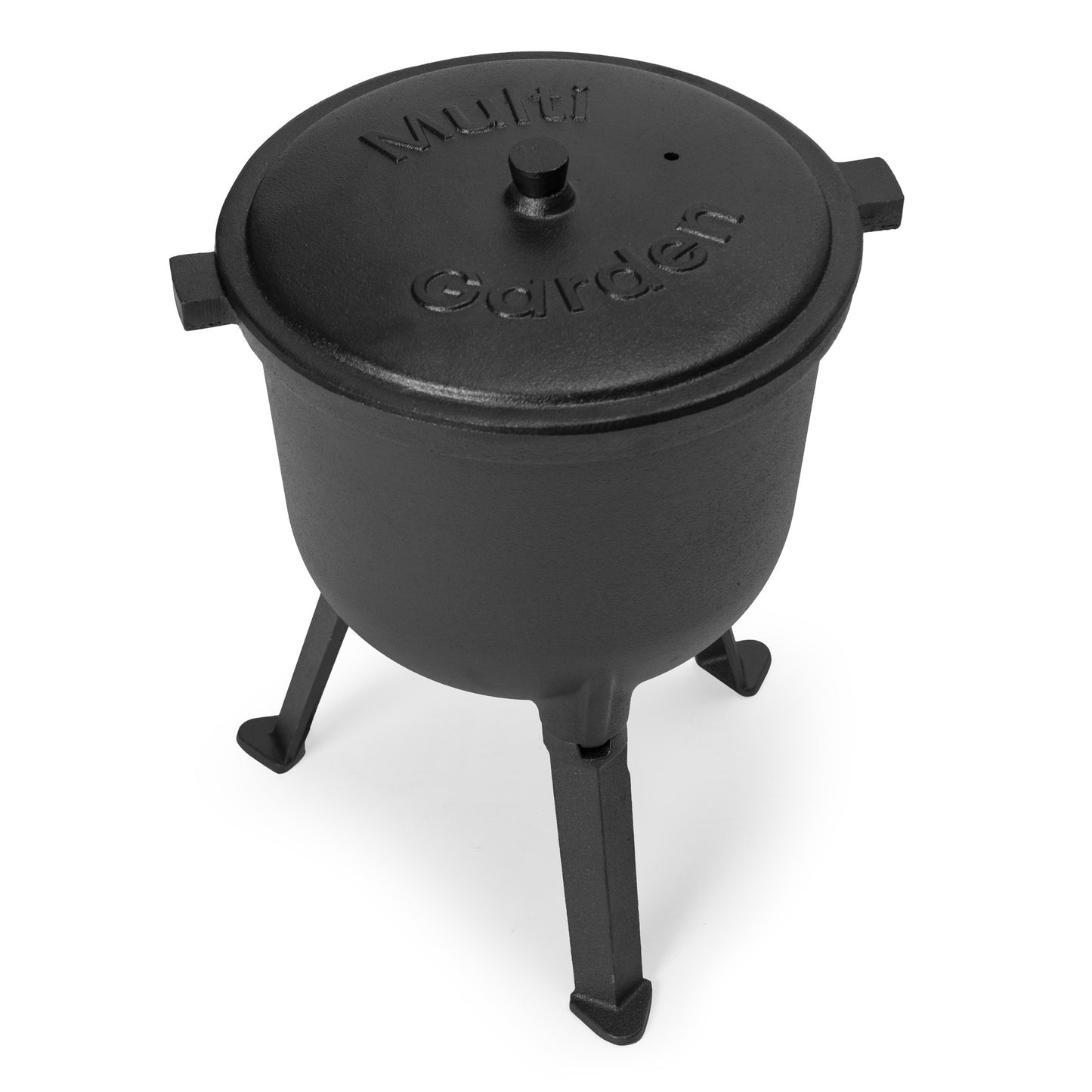 8L Enameled Cast Iron Cauldron with Stand for Campfire