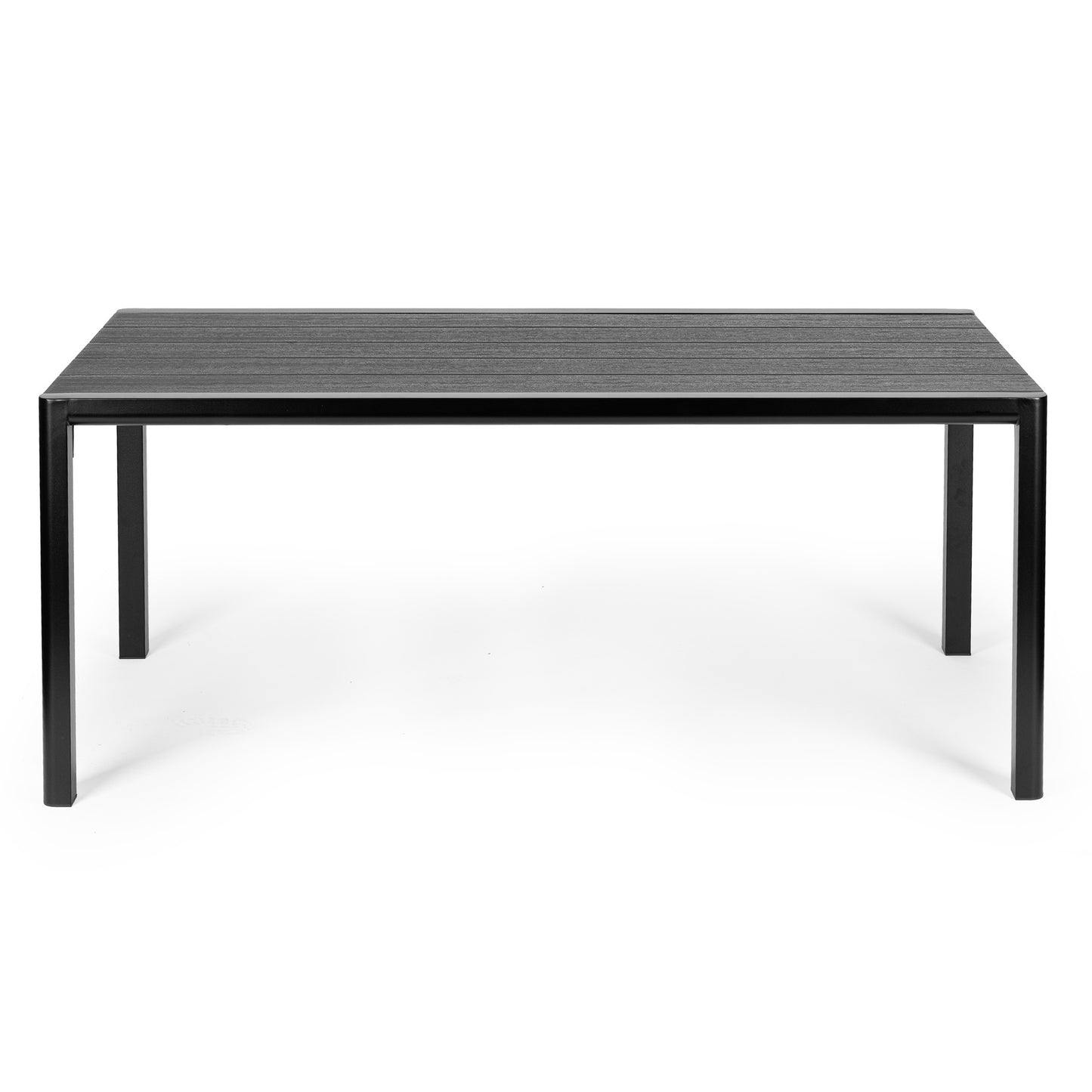 8-Seater Polywood Garden Table, 180×90 cm, Gray