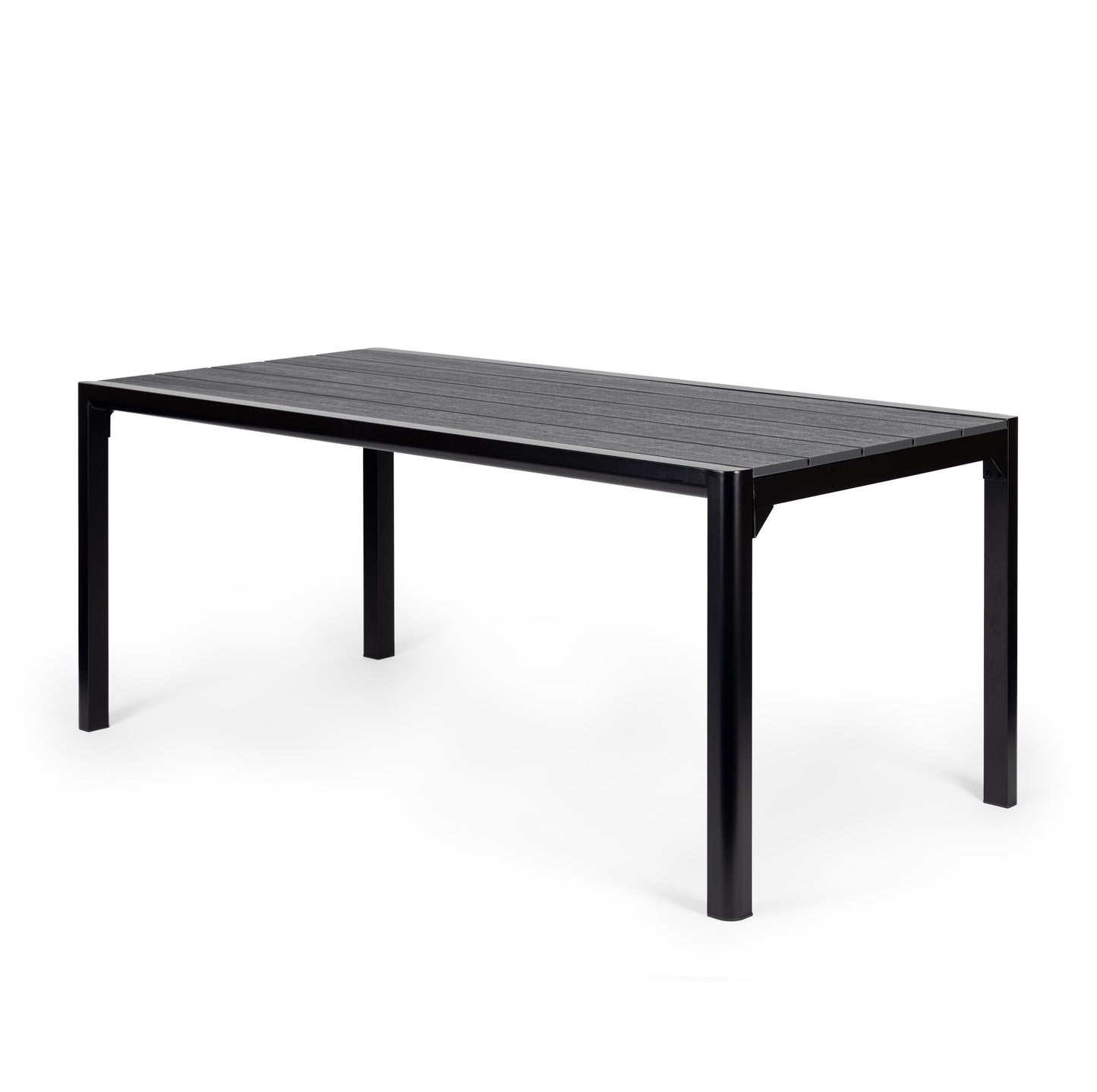 8-Seater Polywood Garden Table, 180×90 cm, Gray