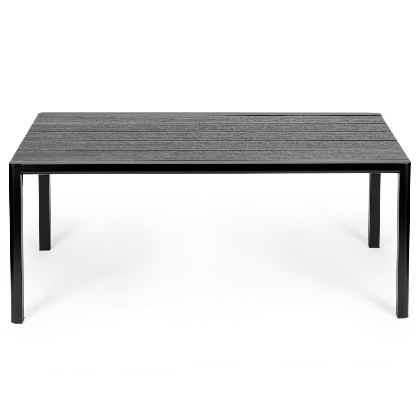 8-Seater Polywood Garden Table, 180×90 cm, Gray