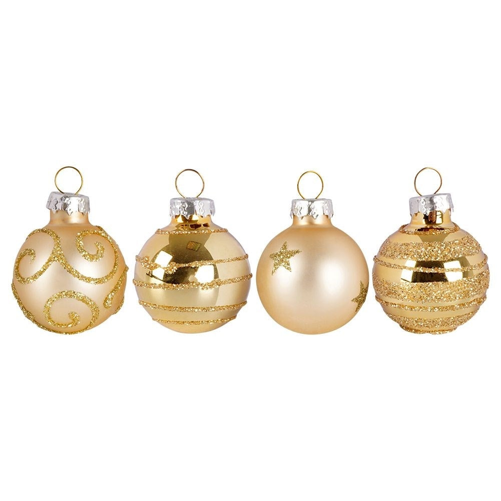 8 decorative Christmas tree balls in gold glass - matt and shiny
