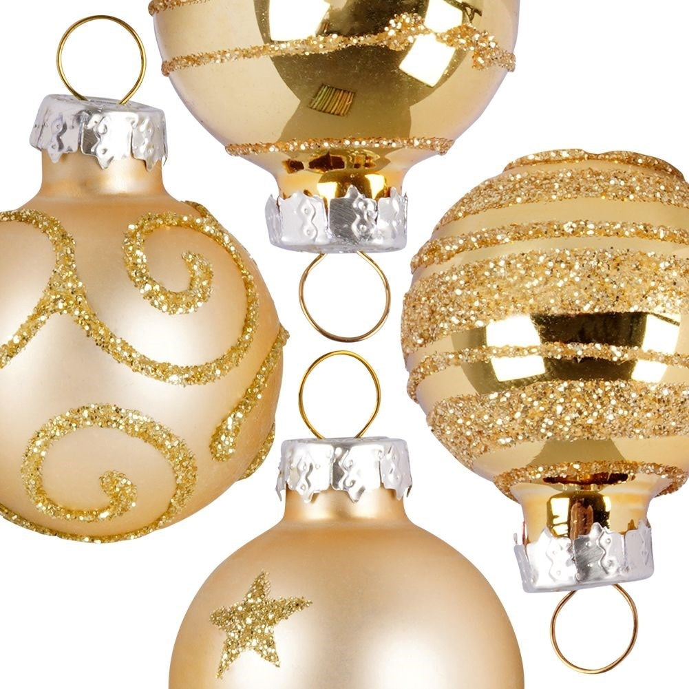 8 decorative Christmas tree balls in gold glass - matt and shiny