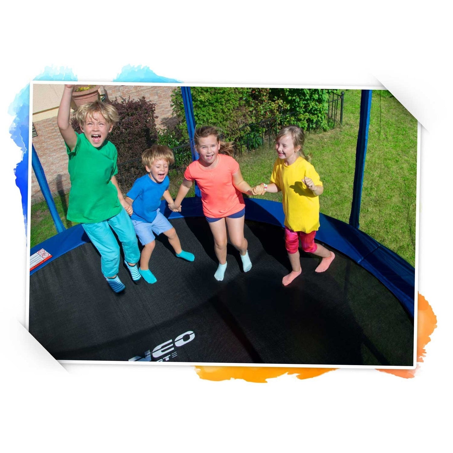8ft/252cm profiled garden trampoline with internal net Neo-Sport + bubble machine for FREE