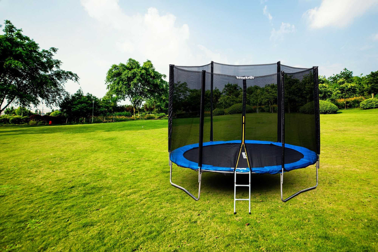 8 ft Garden Trampoline with Safety Net & Ladder