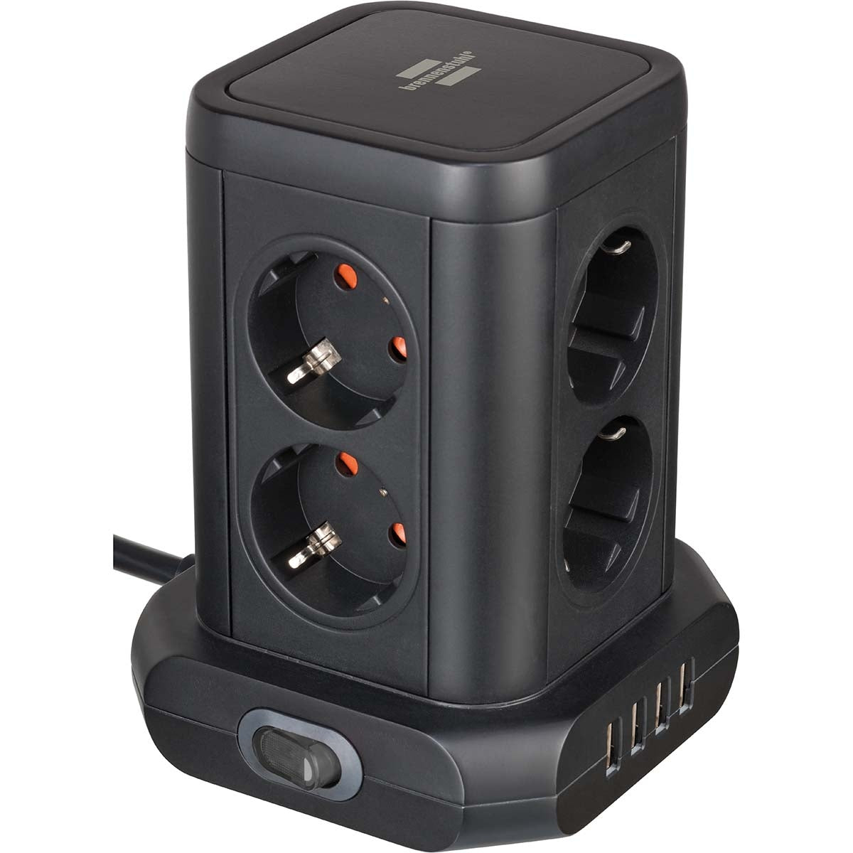 8-suintainen socket 45° arrangement set (4x USB, 2 kapelia, kaksinapainen klucht) TYPE F