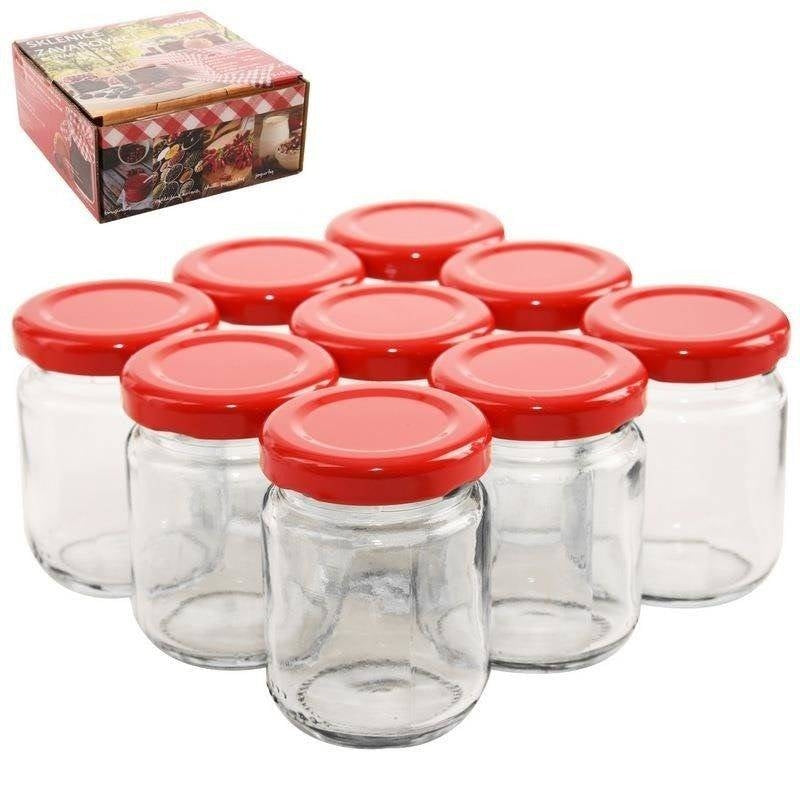 9 glass jars 60 ml: jam, purees, dried fruit, herbs