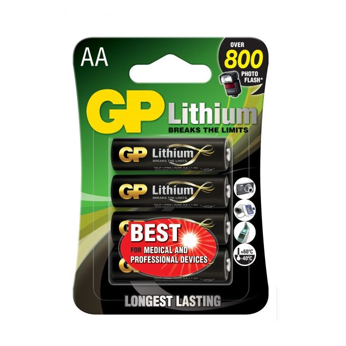 AA 1.5V Lithium 4-pack GP
