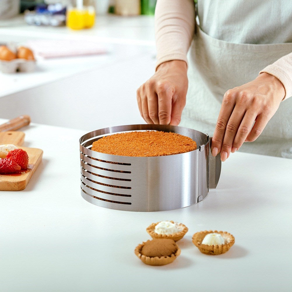 ACER 7-layer steel adjustable sponge cake cutting hoop 16-20 cm