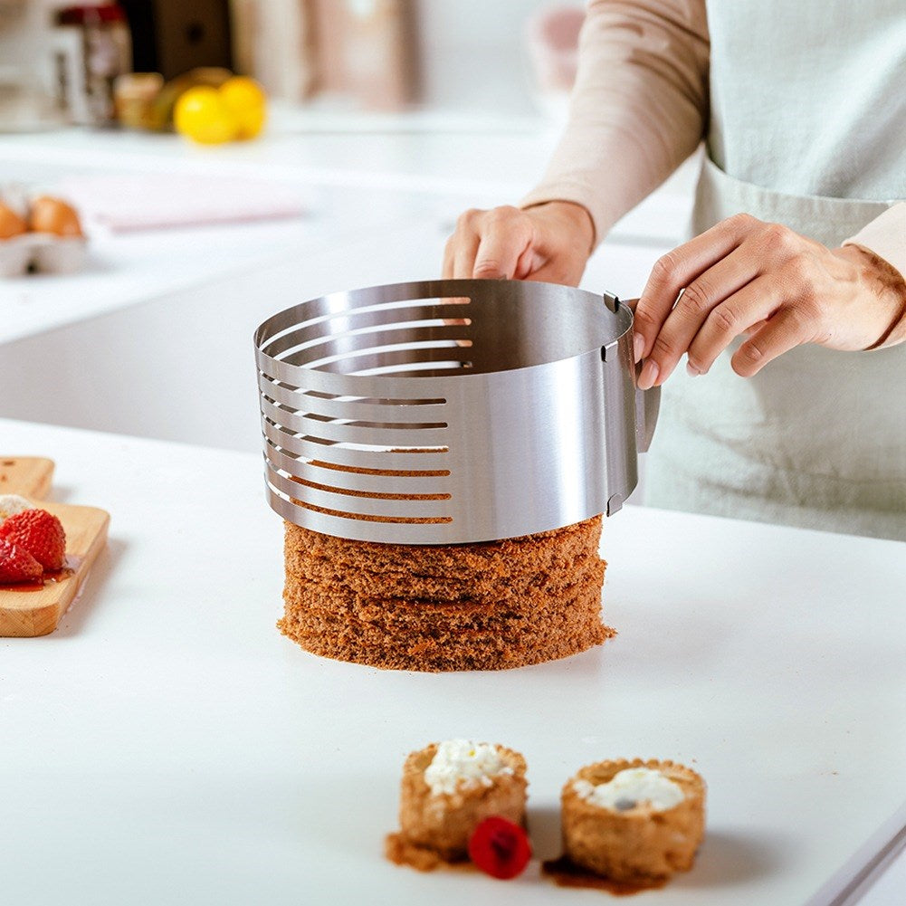 ACER 7-layer steel adjustable sponge cake cutting hoop 16-20 cm