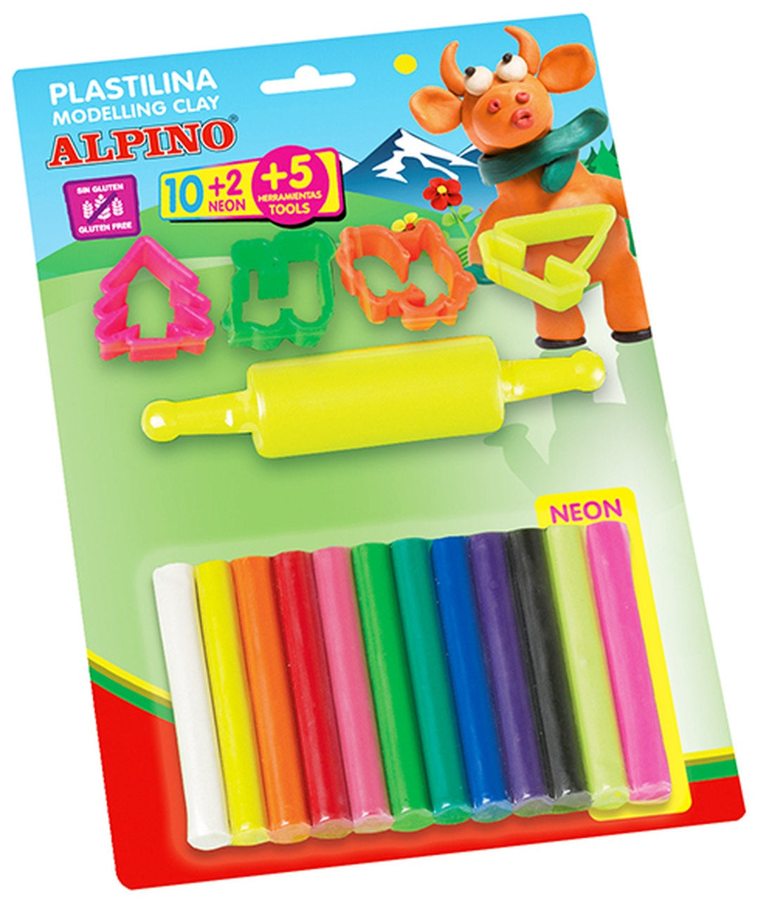 ALPINO Gluten-free Plasticine 12 colours + accessories