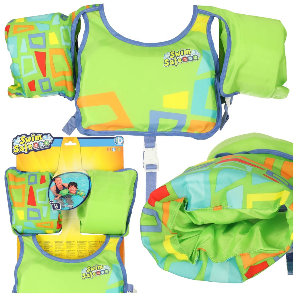 AQUASTAR Green swimming waistcoat with sleeves