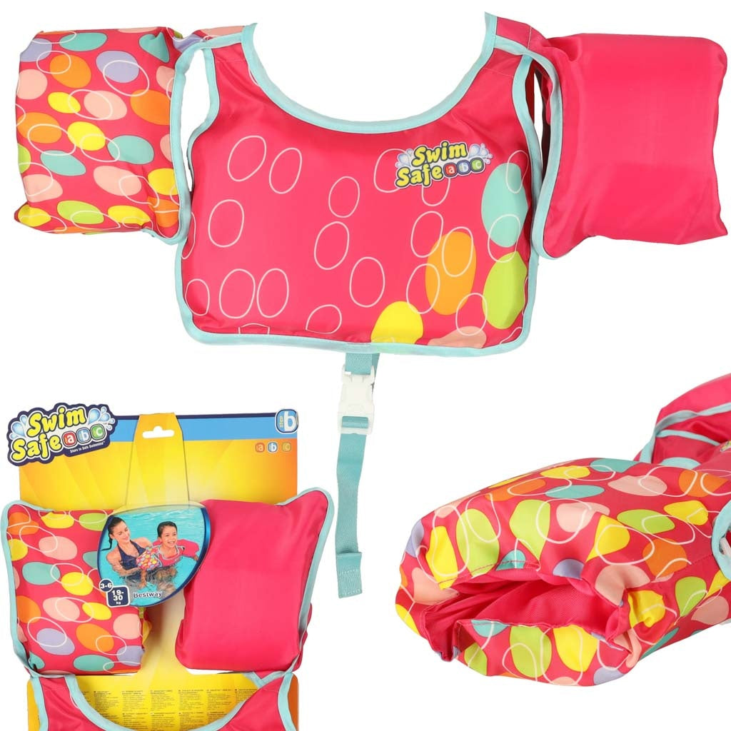 AQUASTAR Pink swimming waistcoat with sleeves