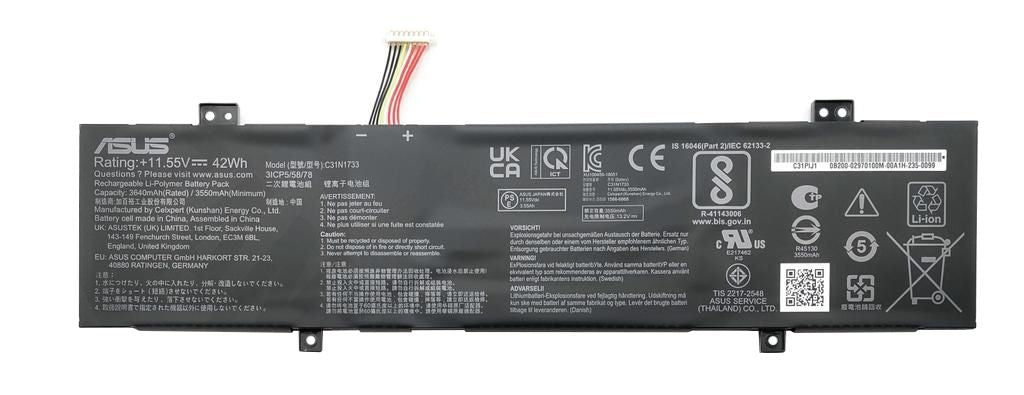 ASUS Battery C31N1733 3640mAh / 42Wh / 11.55V / 3 cells