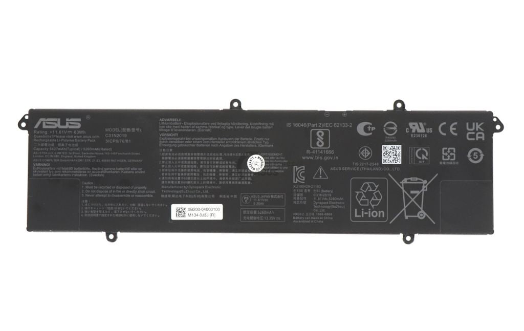 ASUS Battery C31N2019 5427mAh / 63Wh / 11.61V / 3 cells