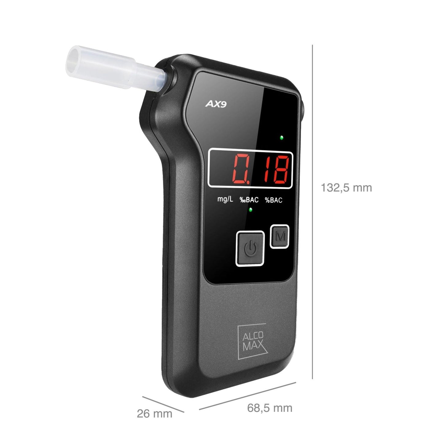 AX9 electrochemical breathalyzer with PLATINUM