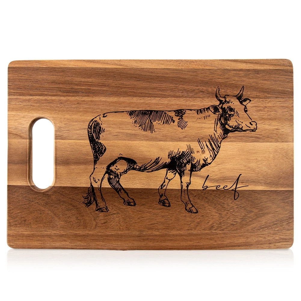 Acacia Wood Cutting Board with Handle, 36x24 cm